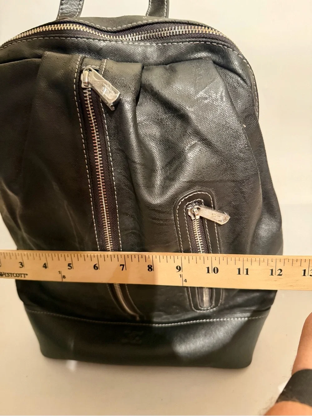 Septwolves Genuine Leather Waterproof Backpack 22x12x6